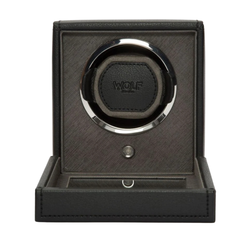 461103-Cub Single Watch Winder with Cover-Wolf-black