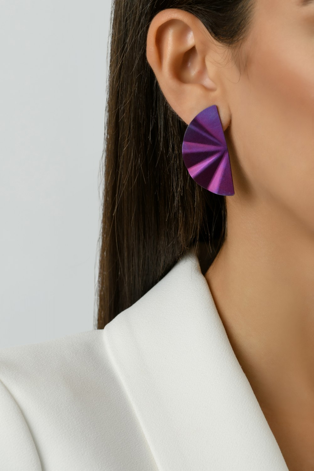 Geisha Purple Titanium Earrings Medium