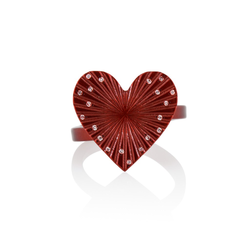 Love Red Titanium Diamond Ring