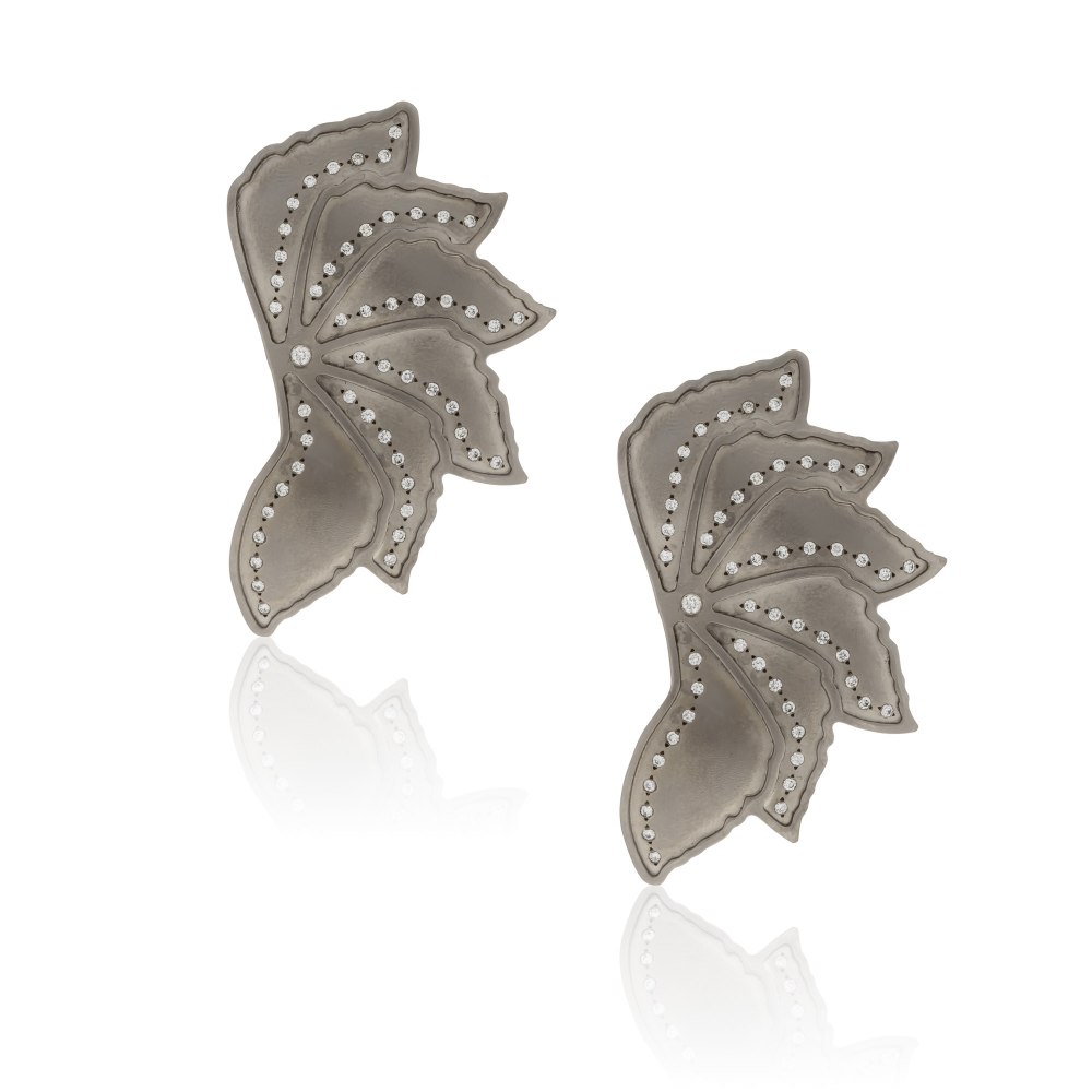 Mega Fun Graphite Titanium Diamond Earrings