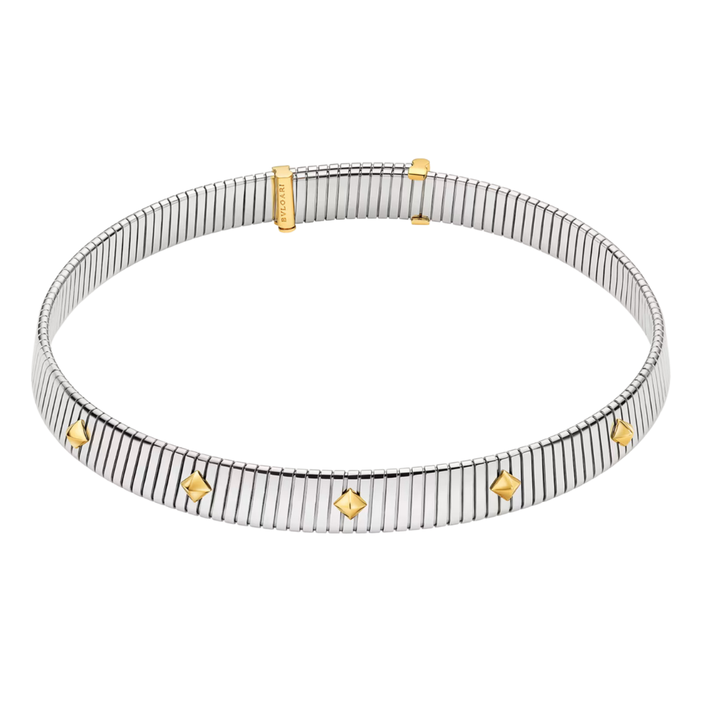 Bvlgari Tubogas Gold & Steel Necklace