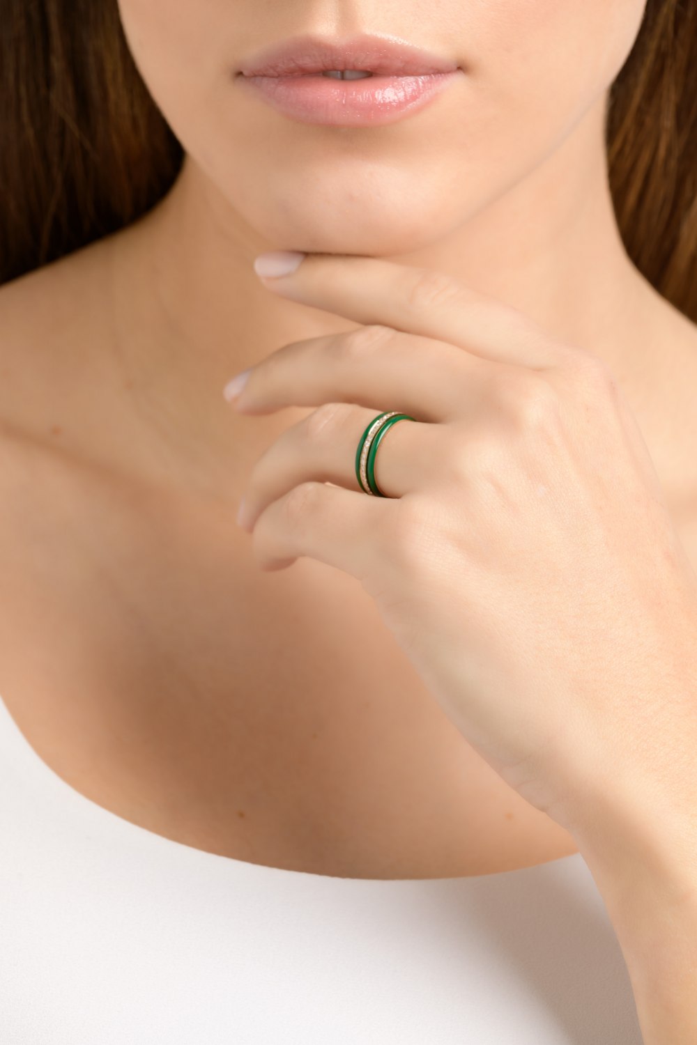 Green Band Diamond Ring