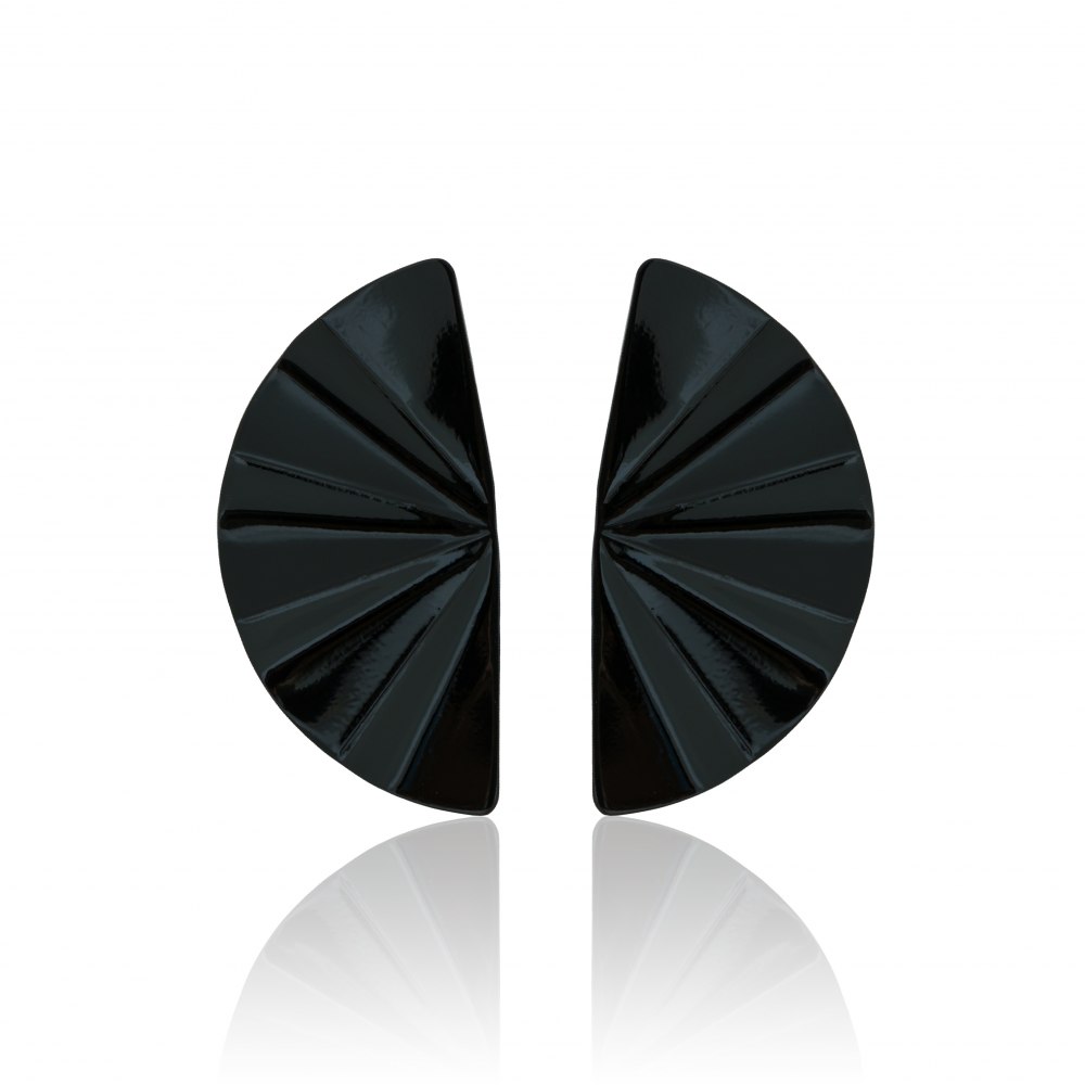 ANASTASIA KESSARIS - Geisha Nanoceramic Black Titanium Earrings Medium