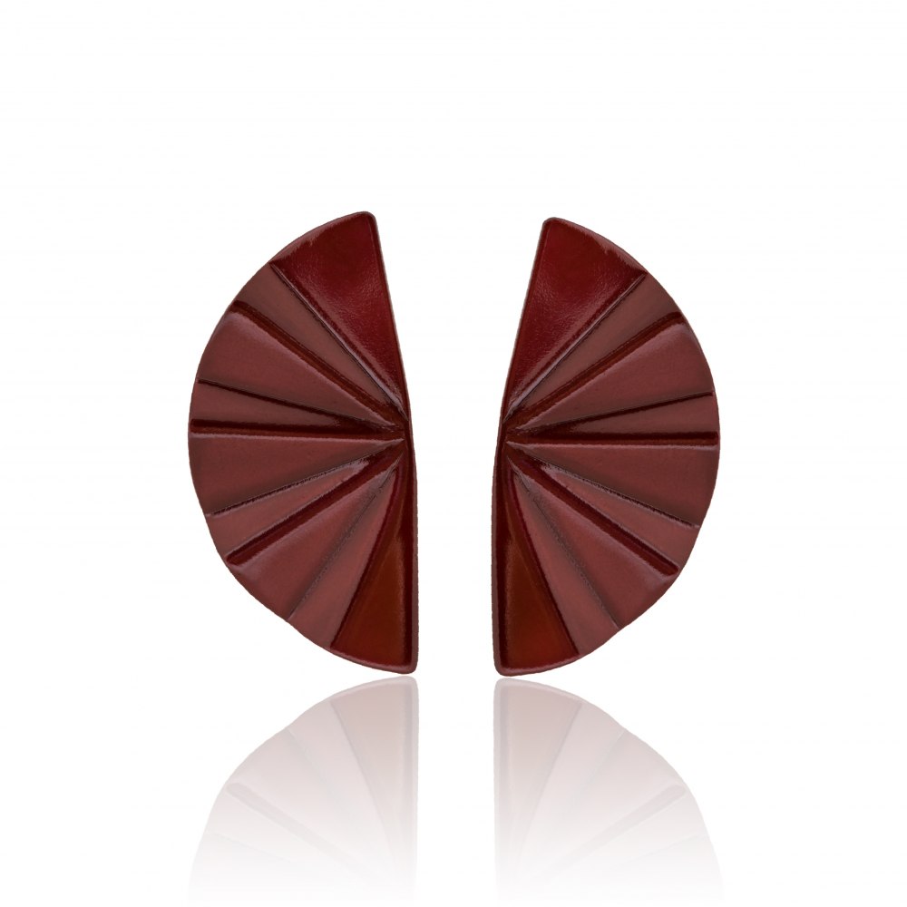 ANASTASIA KESSARIS - Geisha Nanoceramic Maroon Titanium Earrings Medium