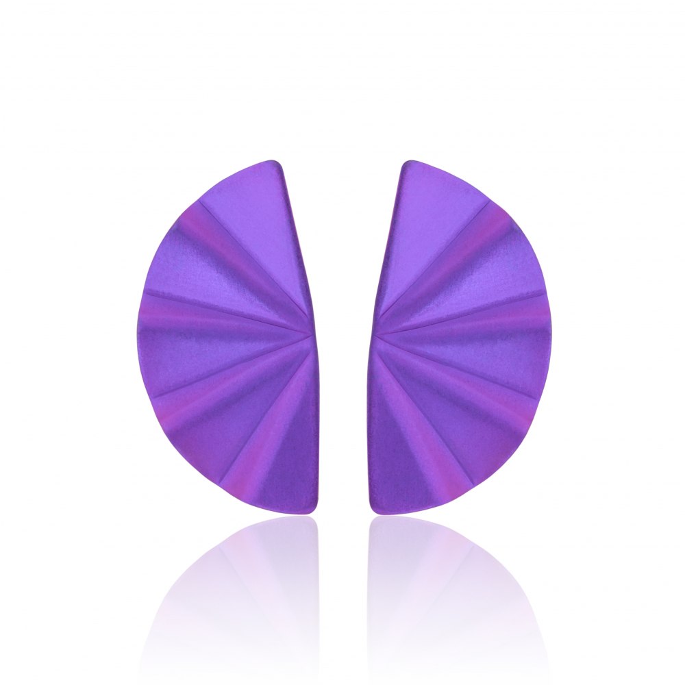 ANASTASIA KESSARIS - Geisha Purple Titanium Earrings Medium