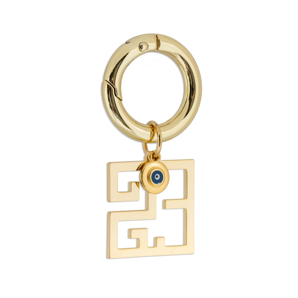 KESSARIS - Lucky Charm Geometric 23 Key Ring Gold Plated