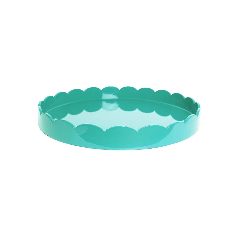 ADDISON ROSS - Turquoise Round Medium Lacquered Scallop Tray