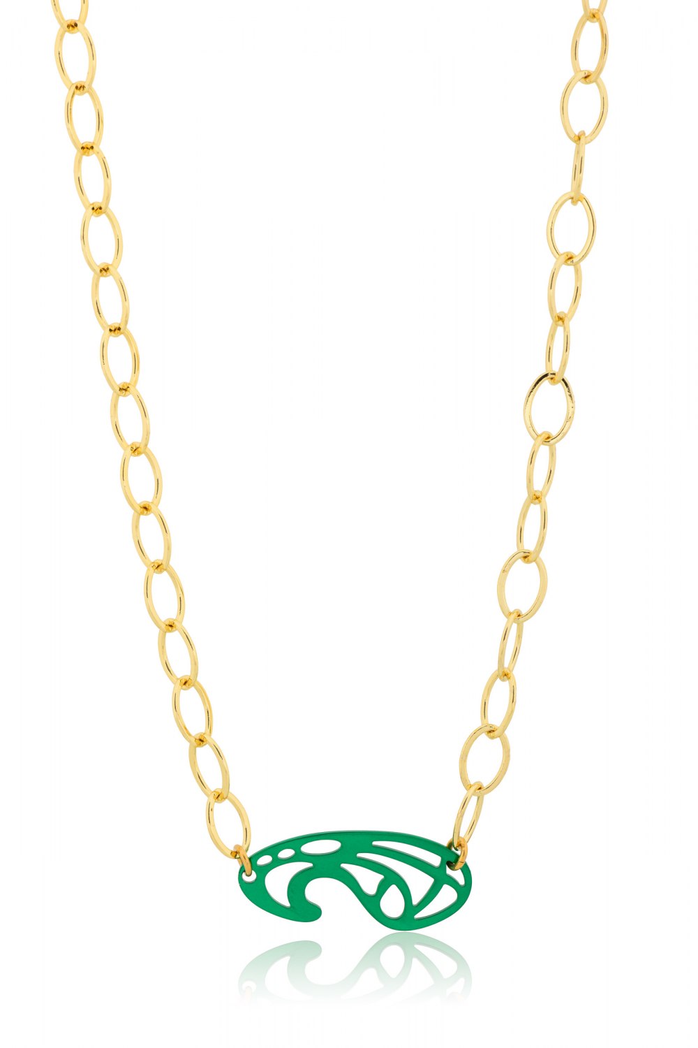 KESSARIS - Lucky Charm Green Secret 24 Chain Necklace