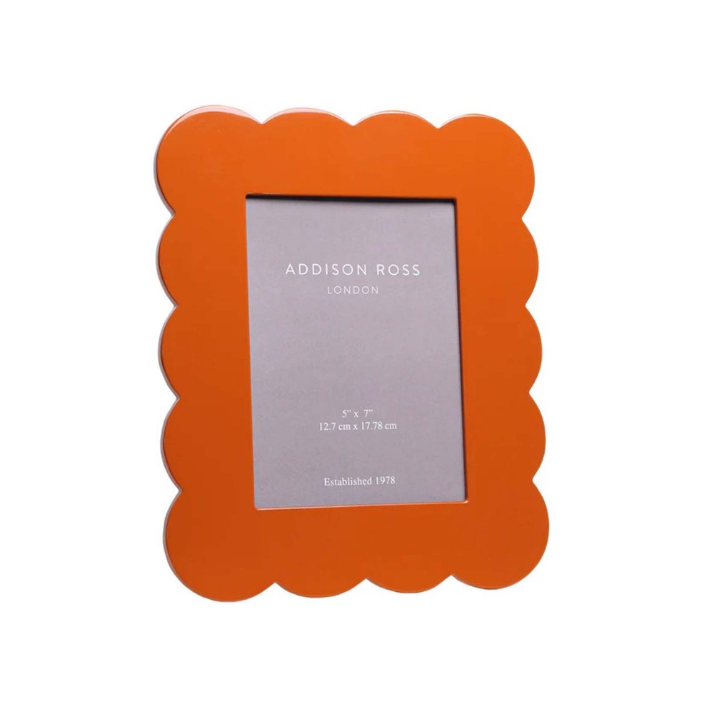 ADDISON ROSS - Orange Scalloped Lacquer Photo Frame