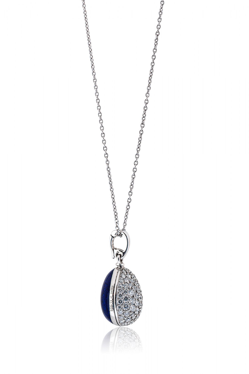 FABERGE - Diamond Royal Blue Egg Pendant Necklace