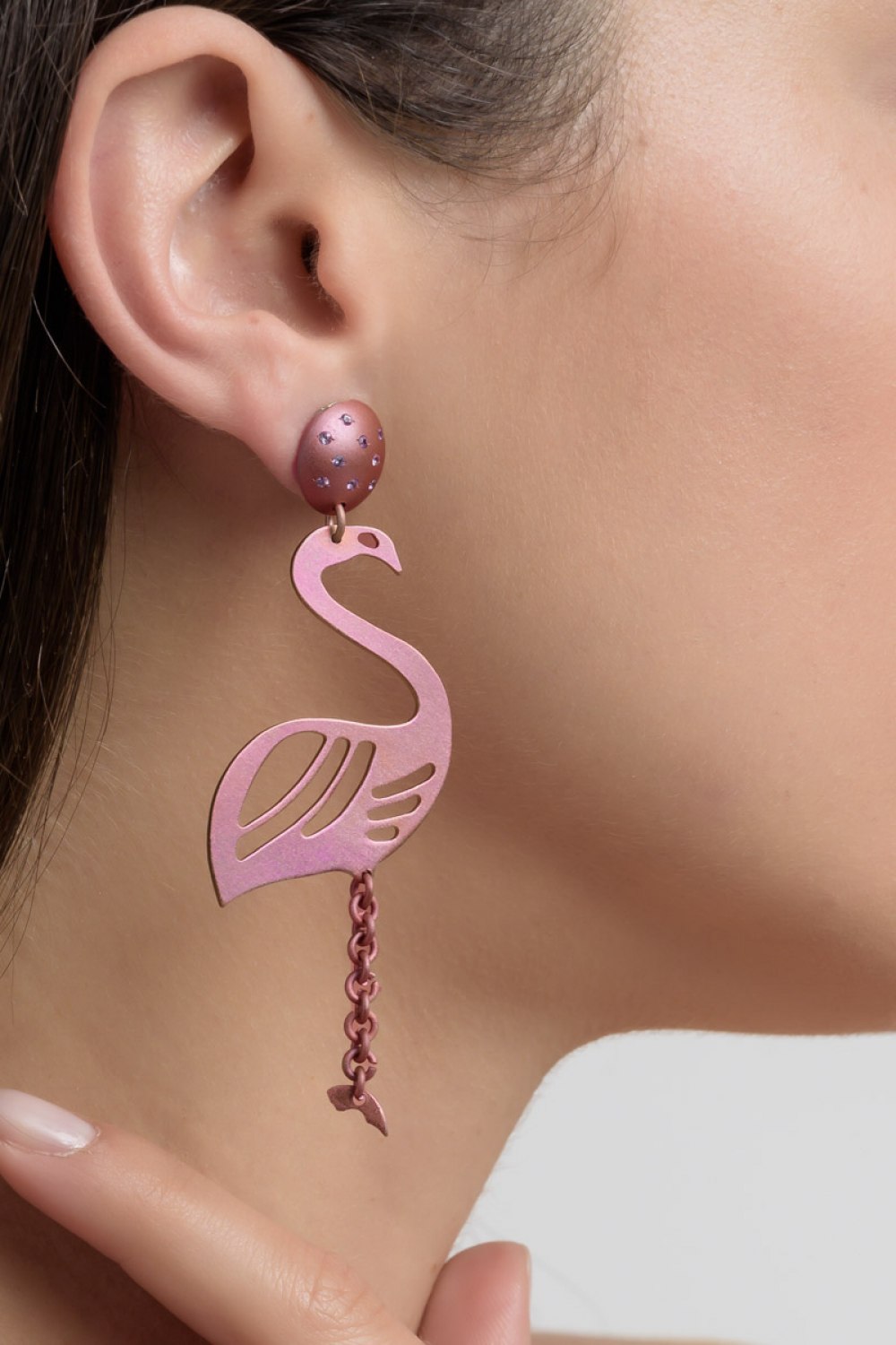 Flamingo Pink Titanium Sapphire Earrings