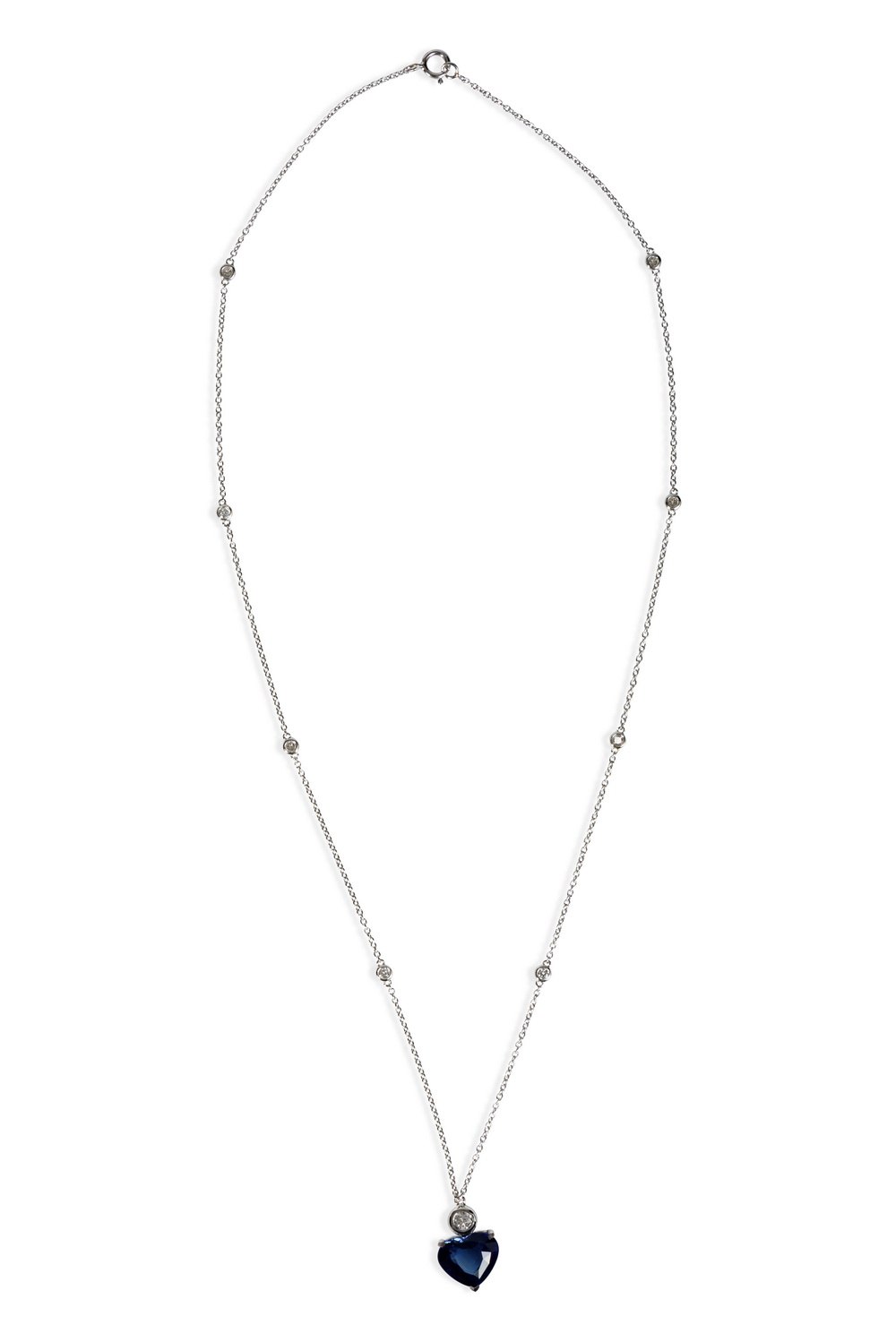 Heart Sapphire Pendant Necklace