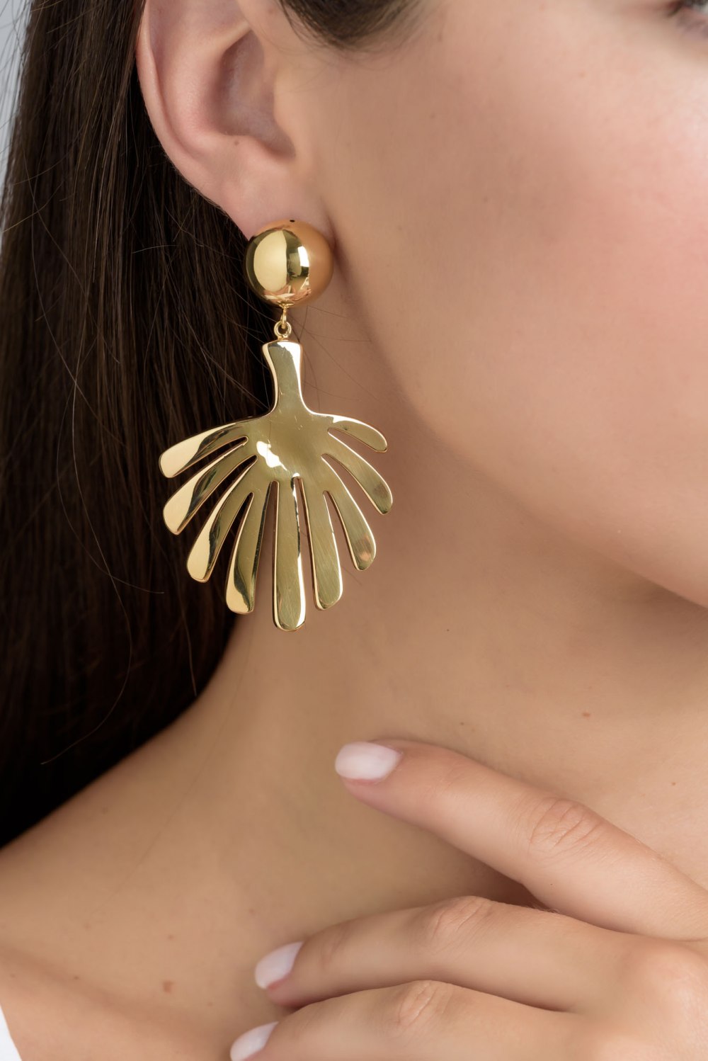 Statement Gold Tropical Hanging Earrings