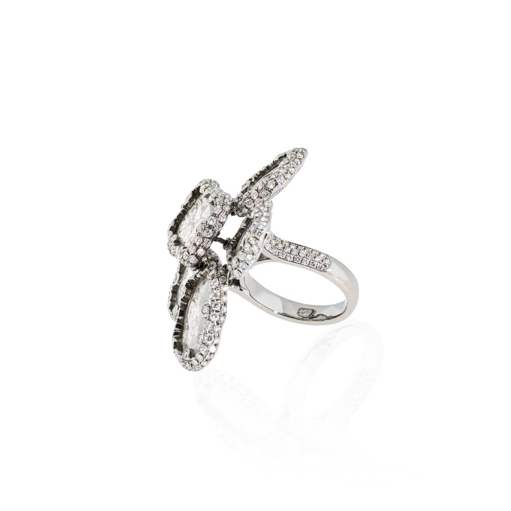 Diamond Flower Statement Ring