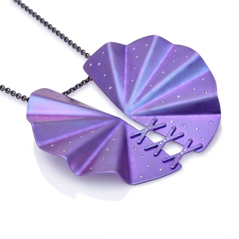 Geisha Purple Titanium and Diamond Pendant
