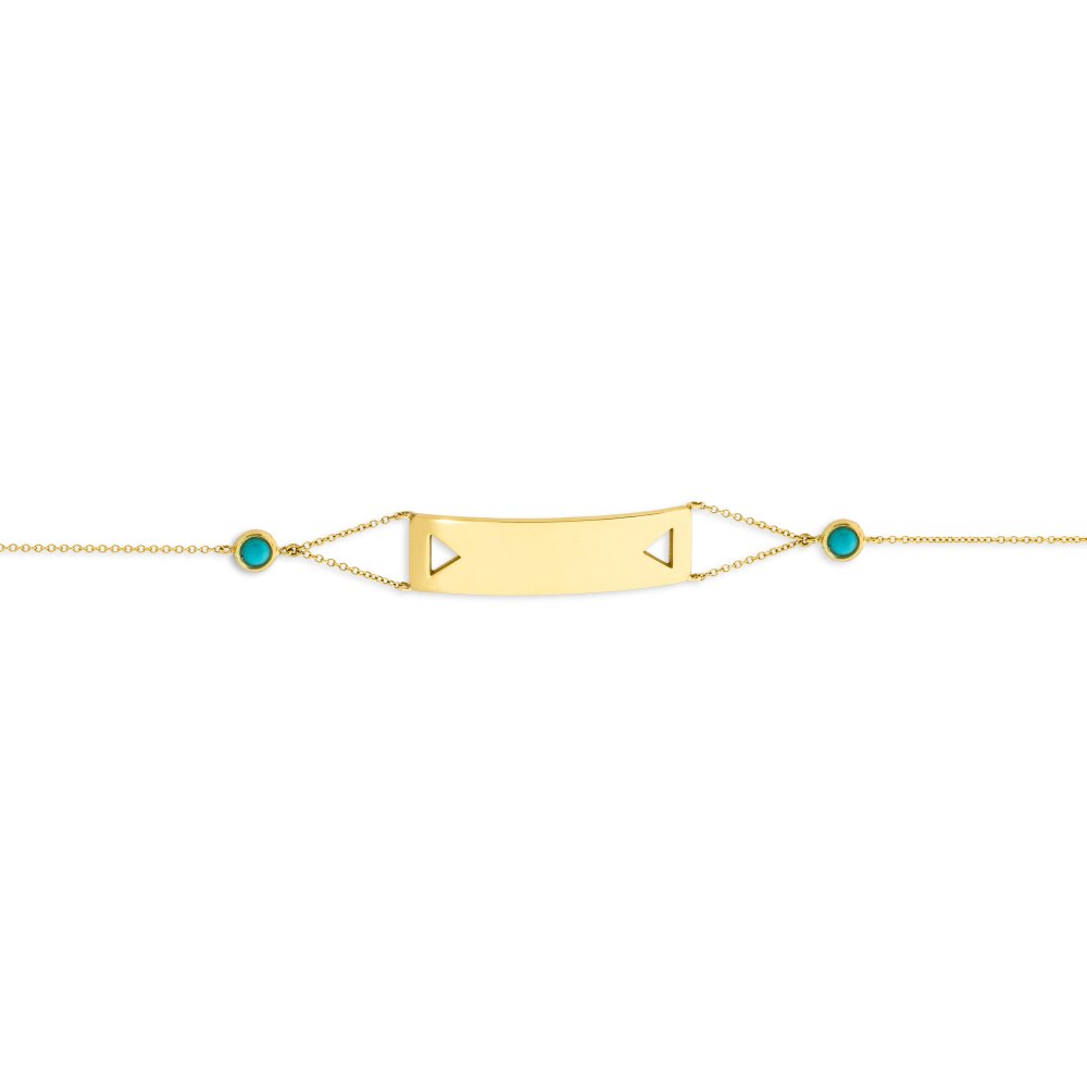 Yellow Gold Turquoise Bracelet