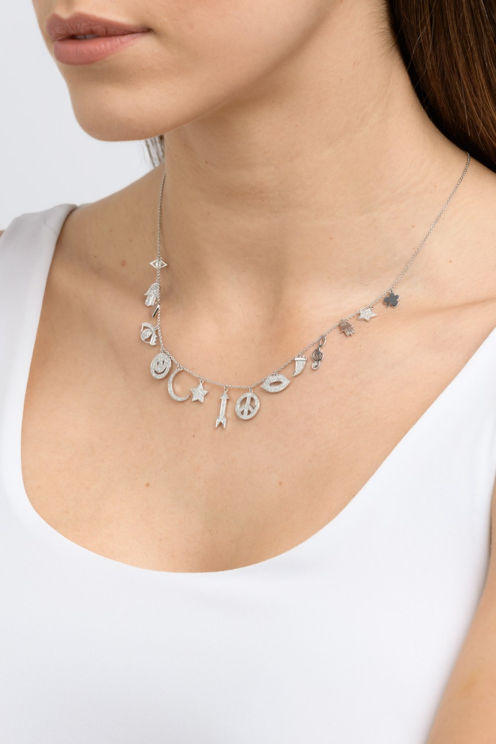 Multi Charm Diamond Necklace
