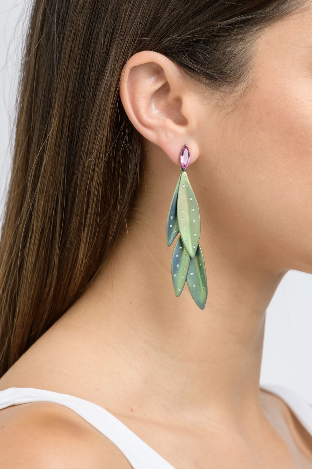 Olivia Green Titanium Diamond Earrings