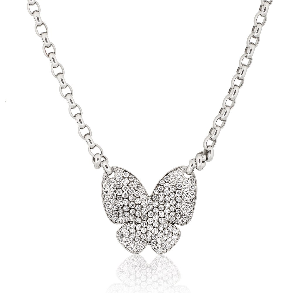 Pavé Diamond Butterfly Necklace