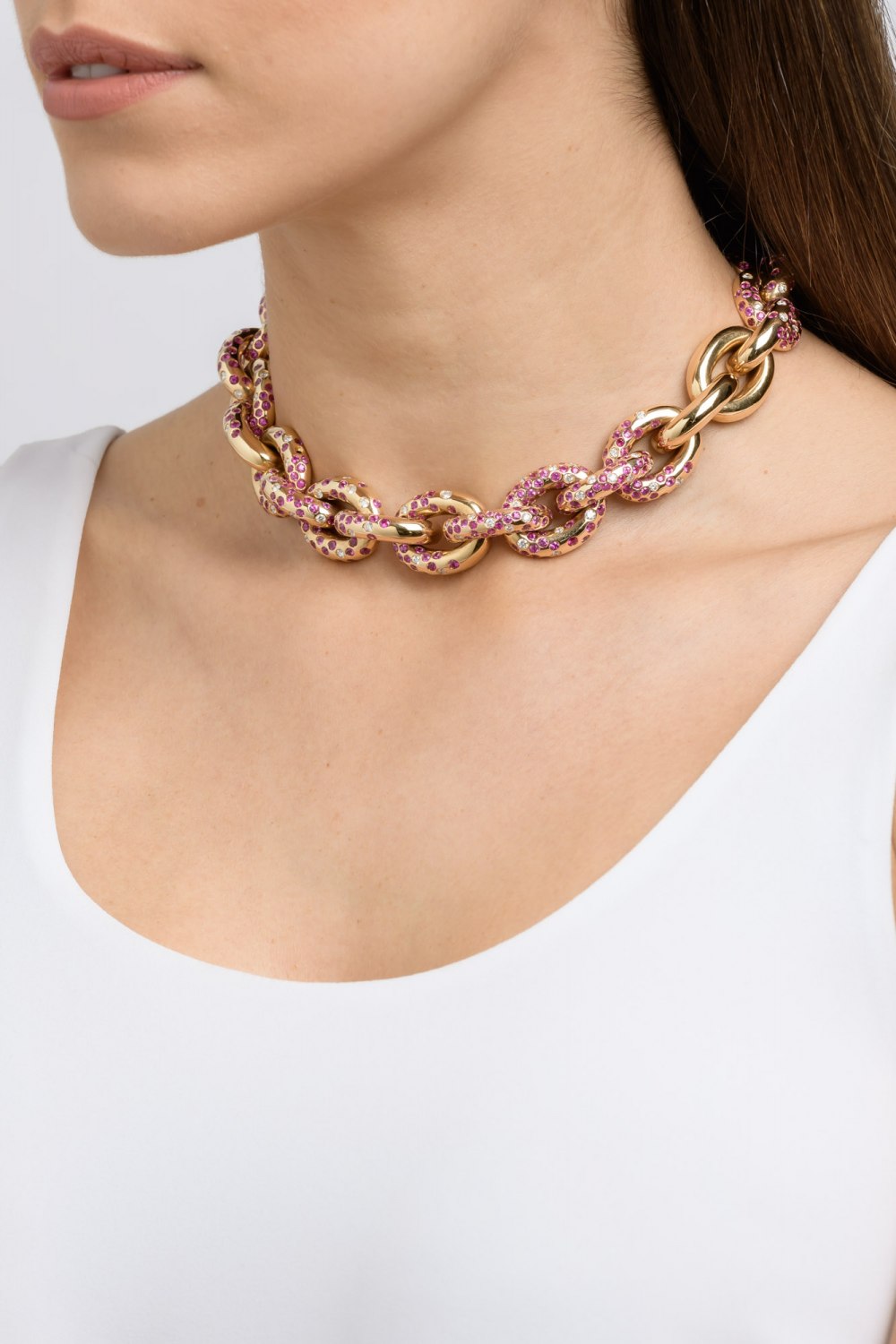 Sapphire & Diamond Chain Necklace