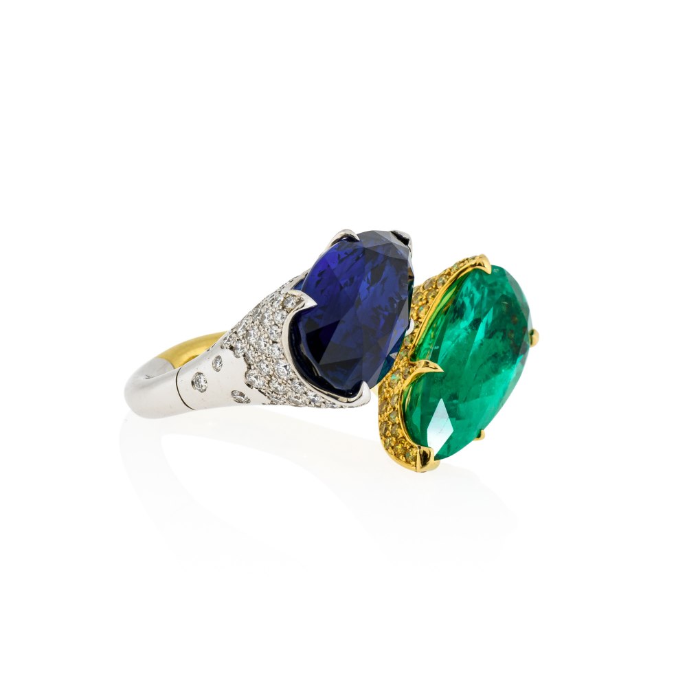Sapphire & Emerald Statement Ring