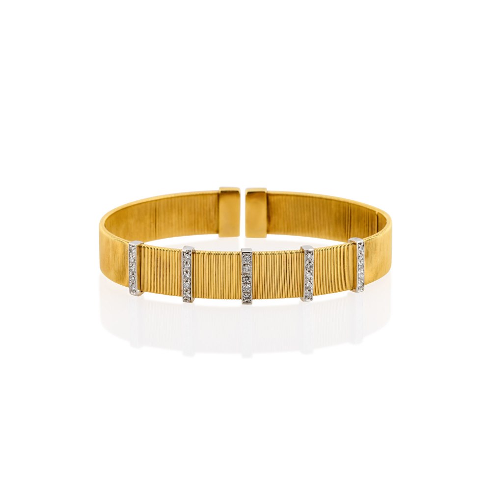 Yellow Gold Diamond Cuff Bracelet