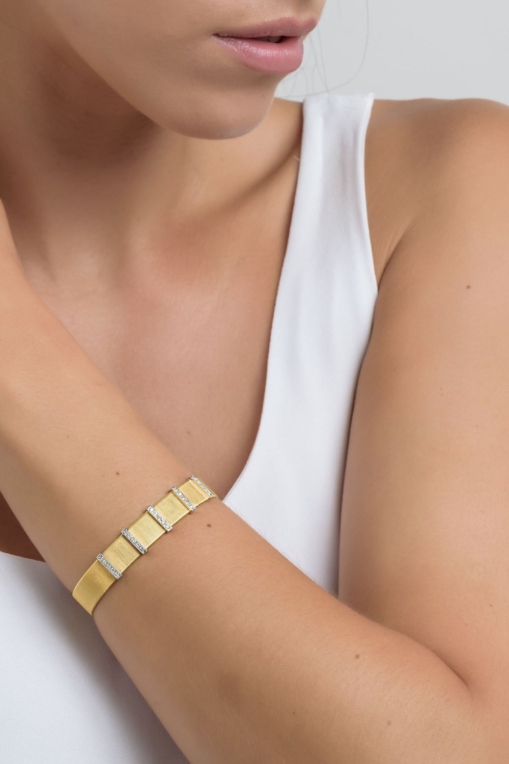 Yellow Gold Diamond Cuff Bracelet