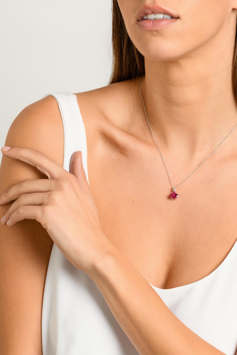 KESSARIS-Ruby Diamond Necklace