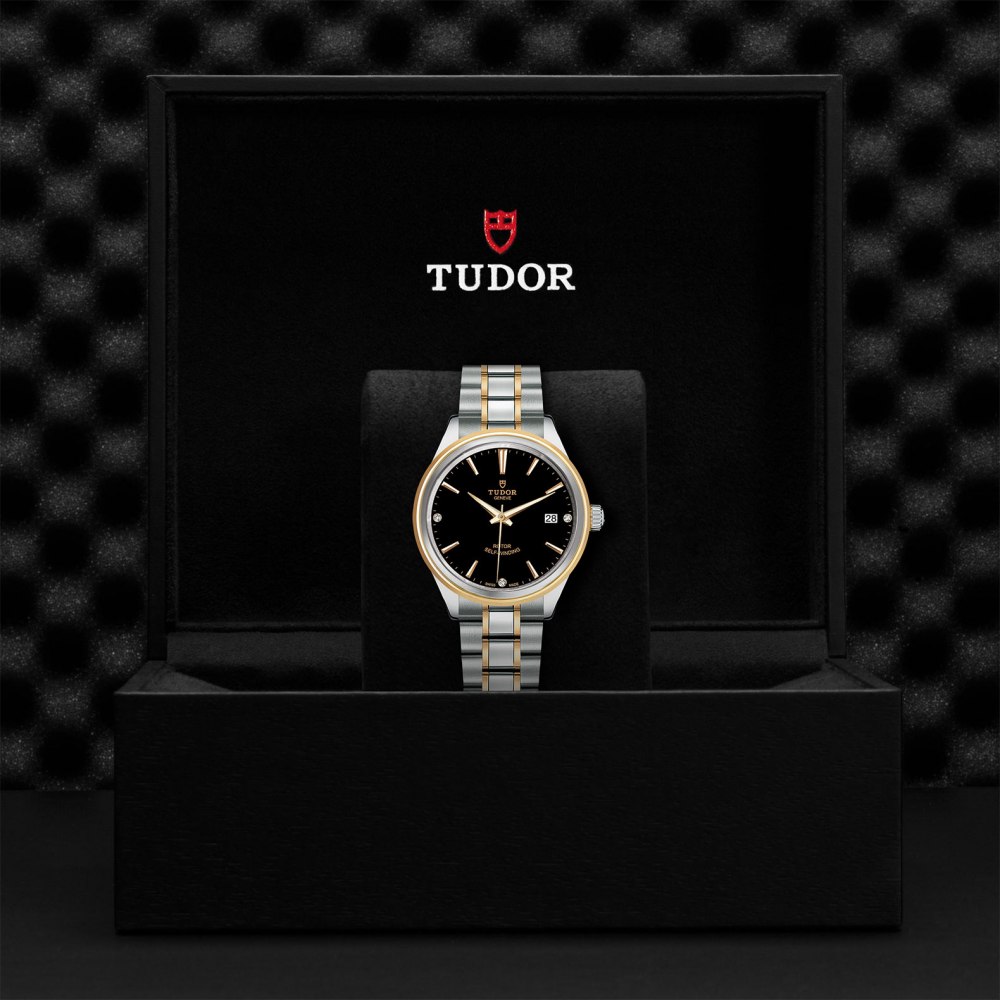 TUDOR Style Black with 3 diamonds