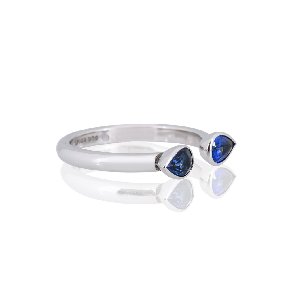Double Drop Sapphire Ring