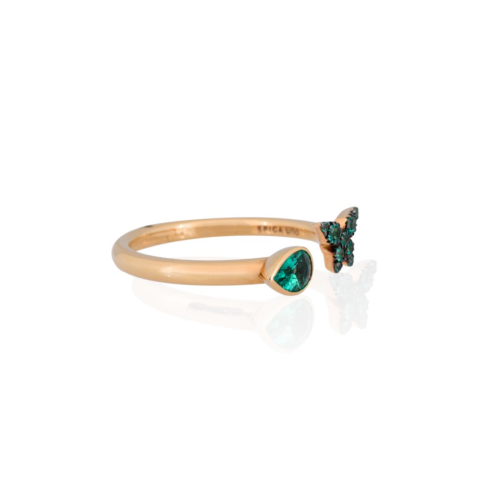 Butterfly Emerald Ring