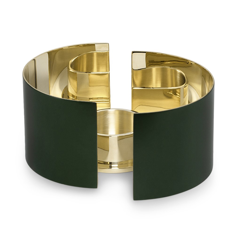 Infinity Candle Holder Small Dark Green