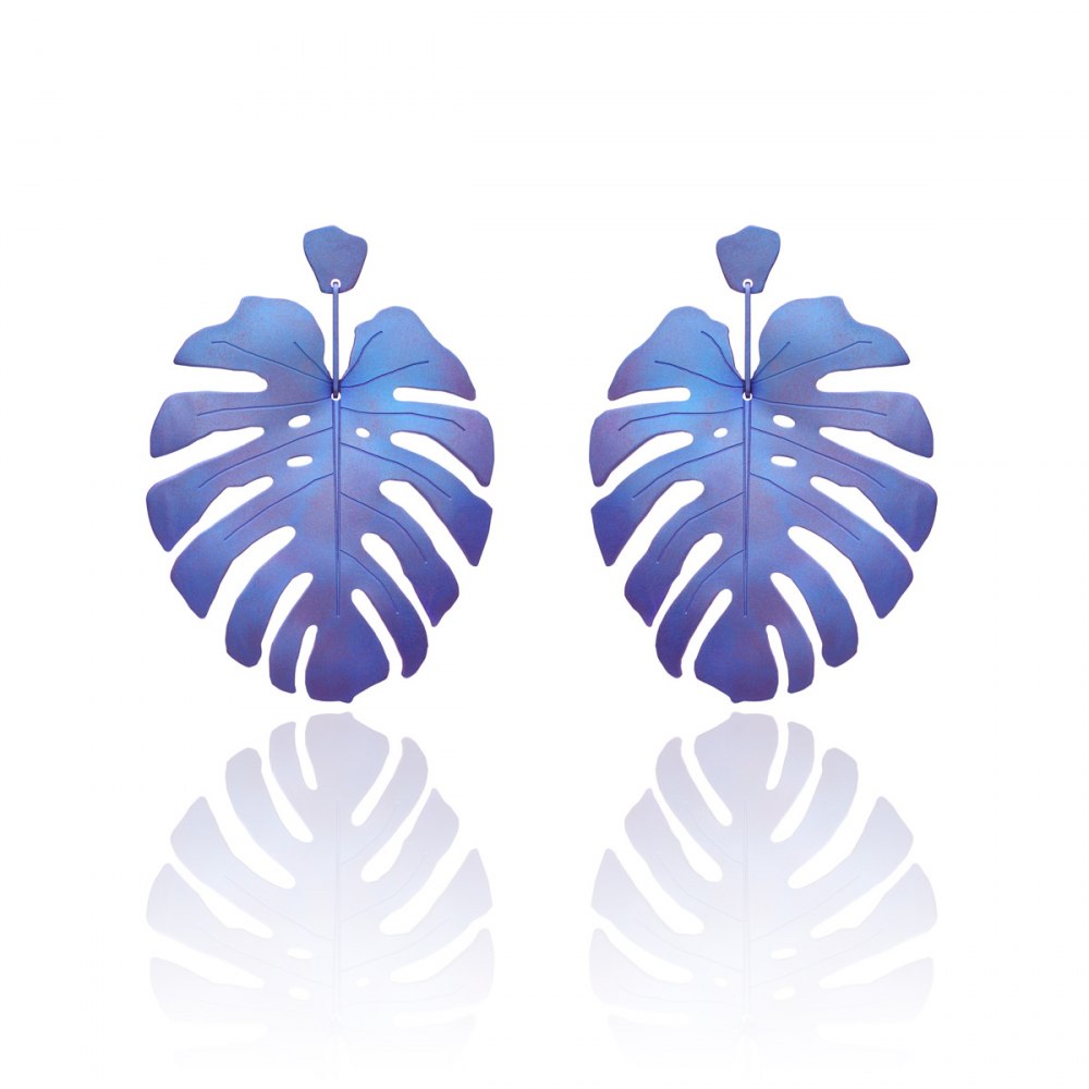 Tropicalia Blue Purple Titanium Earrings