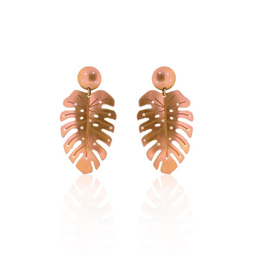 Tropicalia Rose Gold Titanium Diamond Earrings