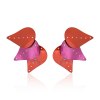 Tulip Petal Red Titanium Earrings