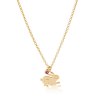 Lucky Charm 2023 Hopping Rabbit Red Evil Eye Necklace Gold Plated