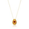 Vivid Heart Golden Easter Egg Pendant Necklace
